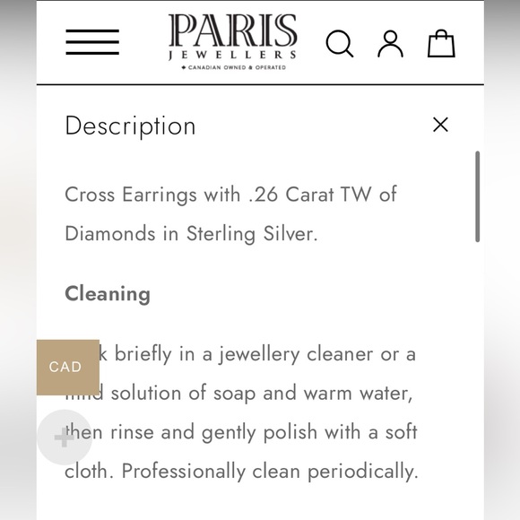 NIB Silver Diamond Cross Hoop Earrings - Picture 5 of 5